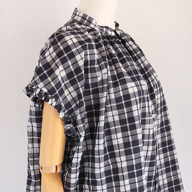 【20％OFF】MANON(マノン) フリルスリーブシアーチェックアミカルシャツ　MNN-SPSH-039【SALE】