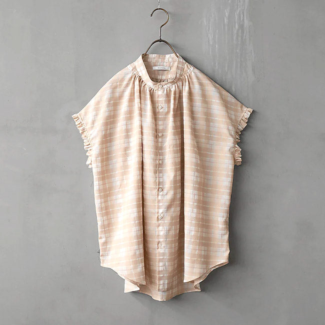 【20％OFF】MANON(マノン) フリルスリーブシアーチェックアミカルシャツ　MNN-SPSH-039【SALE】