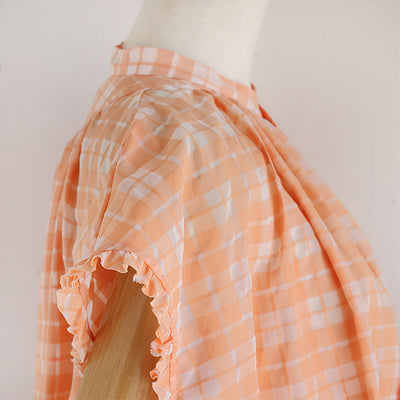 【20％OFF】MANON(マノン) フリルスリーブシアーチェックアミカルシャツ　MNN-SPSH-039【SALE】