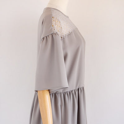 STELLA CIFFON(ステラシフォン) ドビークロスエンブロイダリー刺繍レースワンピース　ST1-25601