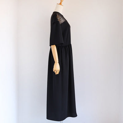 STELLA CIFFON(ステラシフォン) ドビークロスエンブロイダリー刺繍レースワンピース　ST1-25601