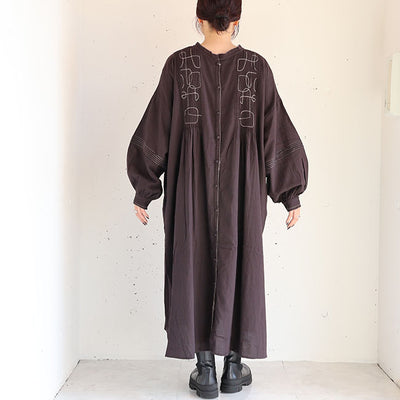 tumugu:(ツムグ) コットンモスピンタック刺繍2WAYワンピース　TB25310