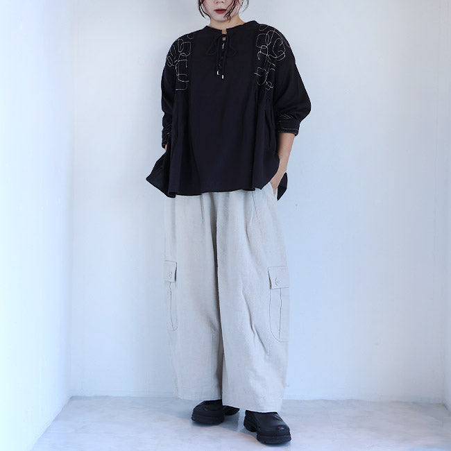 tumugu 　ワイドパンツ TUMUGU（ツムグ） 12oz コットンリネンデニム ワイドパンツ