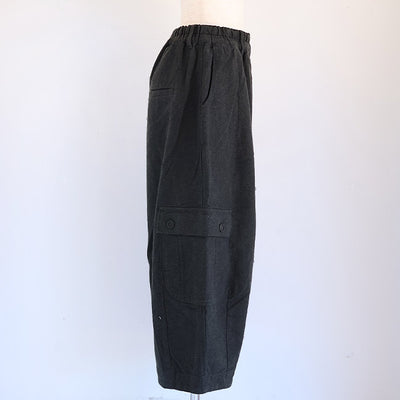 tumugu:(ツムグ) コットンリネン起毛ツイルカーゴワイドパンツ　TB25314