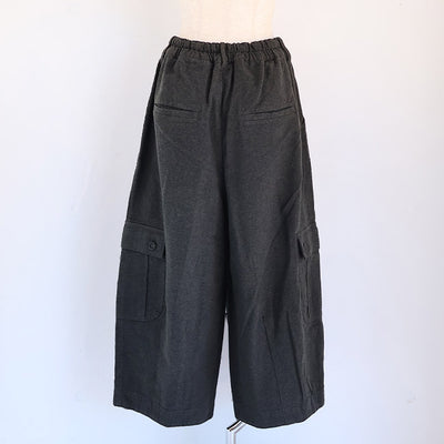 tumugu:(ツムグ) コットンリネン起毛ツイルカーゴワイドパンツ　TB25314