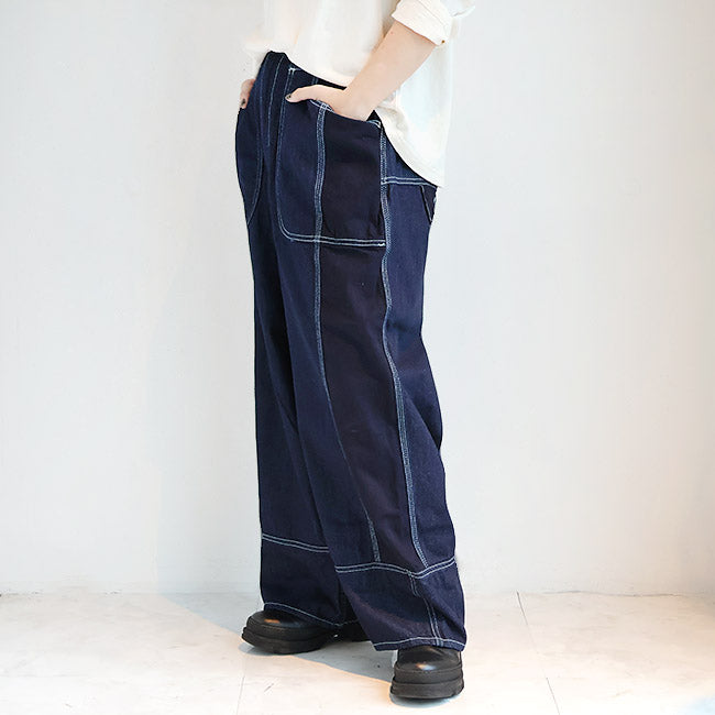 tumugu:(ツムグ) 10oz デニムリラックスワイドパンツ　TB25327