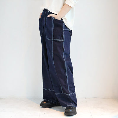 tumugu:(ツムグ) 10oz デニムリラックスワイドパンツ　TB25327