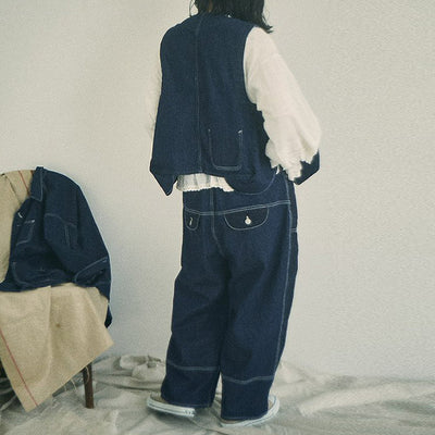 tumugu:(ツムグ) 10oz デニムリラックスワイドパンツ　TB25327