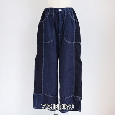 tumugu:(ツムグ) 10oz デニムリラックスワイドパンツ　TB25327