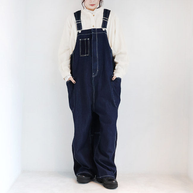 tumugu:(ツムグ) キナリへリンボンオックス／10oz デニムサロペット　TB25328