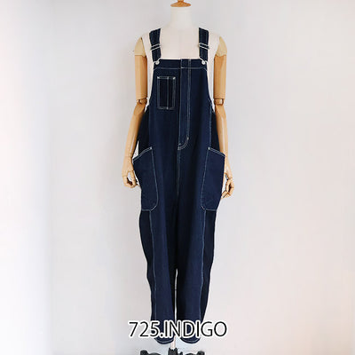 tumugu:(ツムグ) キナリへリンボンオックス／10oz デニムサロペット　TB25328