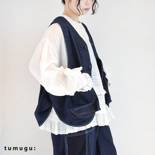 tumugu:(ツムグ) 10oz デニムベスト　TB25329