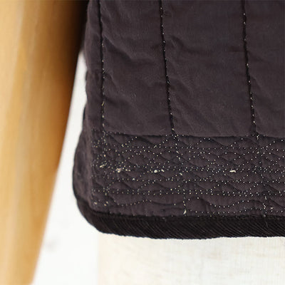 tumugu:(ツムグ) ステッチ刺繍コットンサテンキルトベスト　TB25331